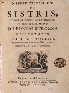 Frontispice från "De sistri" av Benedictus Bacchinius av Italian School