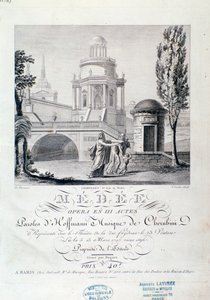 Frontispice av musikmusik av Medea (scen 3), opera av Luigi Cherubini av Italian School