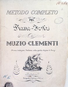 Frontispice av lärobok, Complete Method for the Piano av Muzio Clementi av Italian School