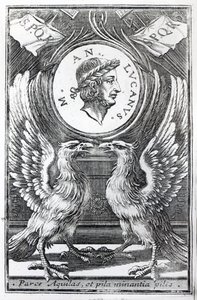 Frontispice to Lucans Pharsalia av Marcus Annaeus Lucanus, upplaga publicerad 1663 av Italian School