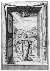 Frontispice till Trigonometria av Bonaventura Cavalieri, 1643 av Italian School