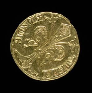 Guldflorin (framsidan) med fleur de lys, florentinsk, 1252 (för baksidan se 83494)