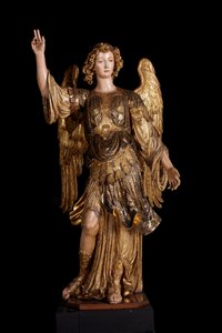 Skyddsängel (träskulptur, målning och guld av Italian School