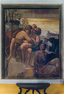 Herkules dödar Antaeus, från Gula rummet av Italian School