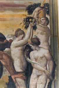 Herkules dödar Antaeus, från Gula rummet av Italian School