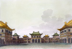 Hem för en rik individ i Peking, ca 1820-30-talen av Italian School
