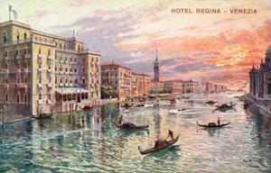 Hotel Regina, Venedig (färglitografi) av Italian School