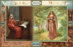 Illustration till Dantes Den gudomliga komedin (färglitografi) av Italian School