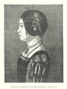 Inconnue, Attribuee a Pierro Della Francesca, Galerie Pitti (gravyr) av Italian School