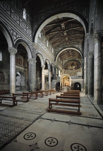 Interiörvy av kyrkan av Italian School