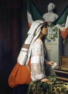 Italiensk folkomröstning i oktober 1870 av Luigi Riva av Italian School