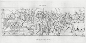 La Colonna Trajana, Trajanus kolumn (gravyr) av Italian School