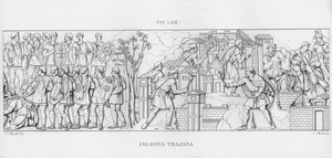 La Colonna Trajana, Trajanus kolumn (gravyr) av Italian School