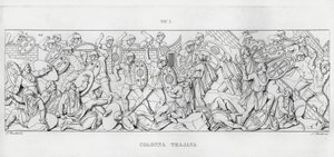 La Colonna Trajana, Trajanus kolumn (gravyr) av Italian School
