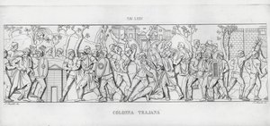 La Colonna Trajana, Trajanus kolumn (gravyr) av Italian School
