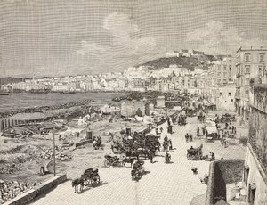 La Marinella, Neapel, Italien, gravyr av Sabattini från teckning av A Della Valle, från L