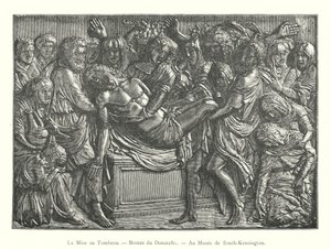Entombment, brons av Donatello, på Museum of South-Kensington (gravyr) av Italian School