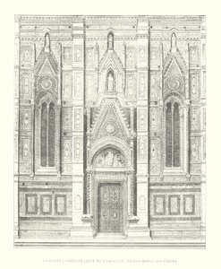 Kanoniska porten, Cote du Campanile, Sainte-Marie-des-Fleurs (gravyr) av Italian School