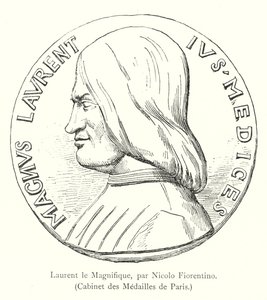 Laurent den magnifika, av Nicolo Fiorentino, Cabinet des Medailles de Paris (gravyr) av Italian School