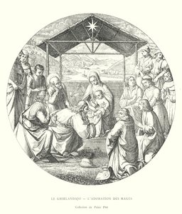 The Ghirlandajo, The Adoration of the Magi, Pitti Palace Collection (gravyr) av Italian School
