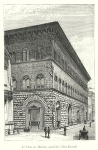 Medicipalatset, nu Riccardipalatset (gravyr) av Italian School