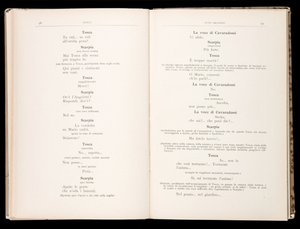 Libretto av Tosca av Giacomo Puccini, Edition Ricordi, Italien av Italian School