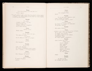 Libretto av Tosca av Giacomo Puccini, Edition Ricordi, Italien av Italian School
