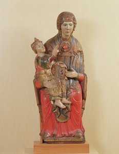 Madonna dAcuto (målat trä, färgat glas och ädelstenar)