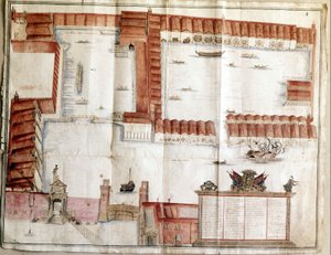 Karta över Venedigs Arsenal 1580. av Italian School