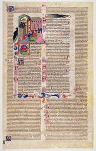 Marlay Cutting IT.11: Löv med miniatyr från Gratians Decretum som visar en munk som predikar för en församling av män och kvinnor av Italian School