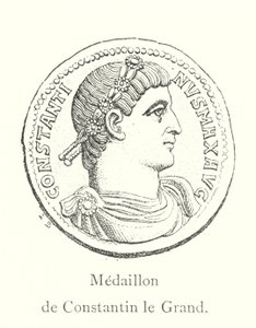 Medaljong av Konstantin den store (gravyr) av Italian School