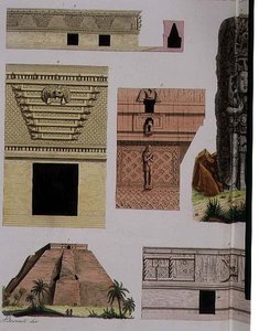 Mexikanska antikviteter, arkitektoniska detaljer från skylt 48 av 
