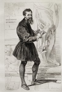 Michelangelo Buonarroti skulptör av Italian School