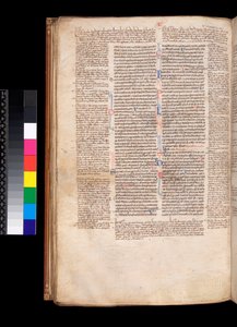 Ms 213. Gregory IX, Dekret med apparater av Bernard Botone av Parma, F.93v. Huvudtext i en gotisk bokhand (kullrotunda) av Italian School