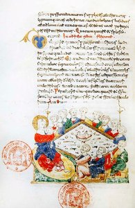 Ms 364 The Last Supper, från Breviary of Monte Cassino (vellum) av Italian School