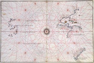 Nautiskt sjökort över Stilla havet och Centralamerika (tryck) av Italian School