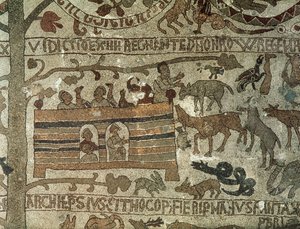 Noahs Ark, 1166 (mosaik) av Italian School