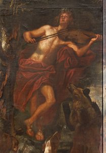 Orpheus förtrollar djuren med musik, Myth of Orpheus av Italian School