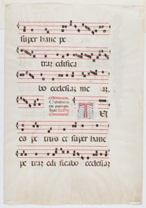 Sida ur en missal- eller körbok, norra Italien, 1400-talets första hälft (bläck på veläng) (se även 499212) av Italian School