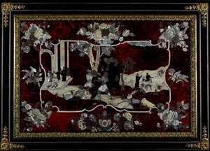 Panelintarsia tillverkad av Royal Manufacture i Neapel, Italien av Italian School