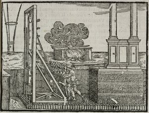Pålförare, ur "De tio böckerna om arkitektur enligt Vitruvius föreskrifter" av Giovanni Antonio Rusconi, utgiven av Nicolini, Venedig av Italian School