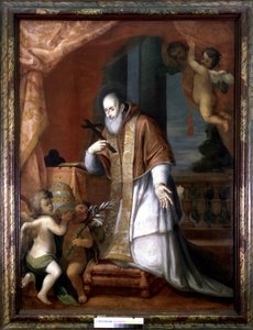 Pius V (1504 - 1572). Anonym målning från en Lombardkyrka. av Italian School