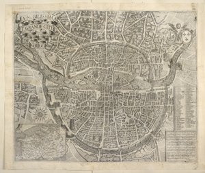 Plan över Paris av Italian School