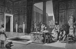 Pompeji: House of Meleager (litho) av Italian School