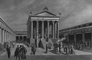 Pompeji: Apollontemplet (litho) av Italian School