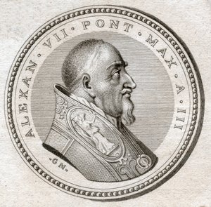 Påven Alexander VII. (gravyr av Italian School