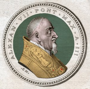 Påven Alexander VII. (gravyr av Italian School