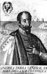 Porträtt av Andrea Doria (1466-1560), italiensk krigsman. av Italian School