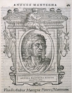 Porträtt av Andrea Mantegna (ca 1430-1506) från Vasaris Lives of the Artists, publicerad första gången 1550 av Italian School