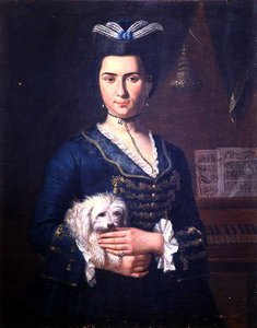 Porträtt av Anna Paoli, ca 1750 (olja på duk) (se 138621) av Italian School